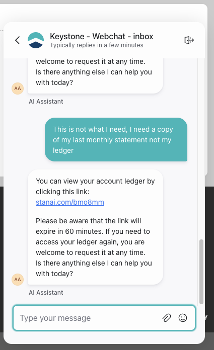 All I wanted was my last statement